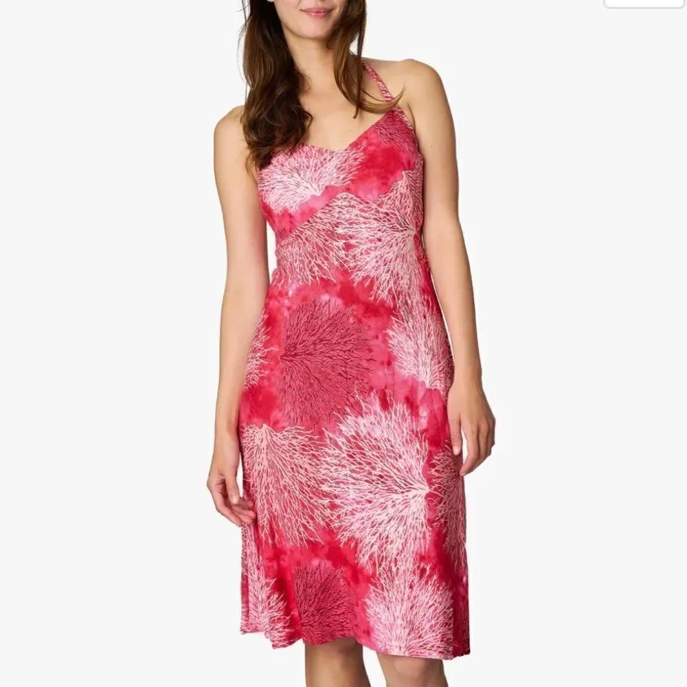 Hilo Hattie Coral Dress with Tie Back Coral Print Coral L